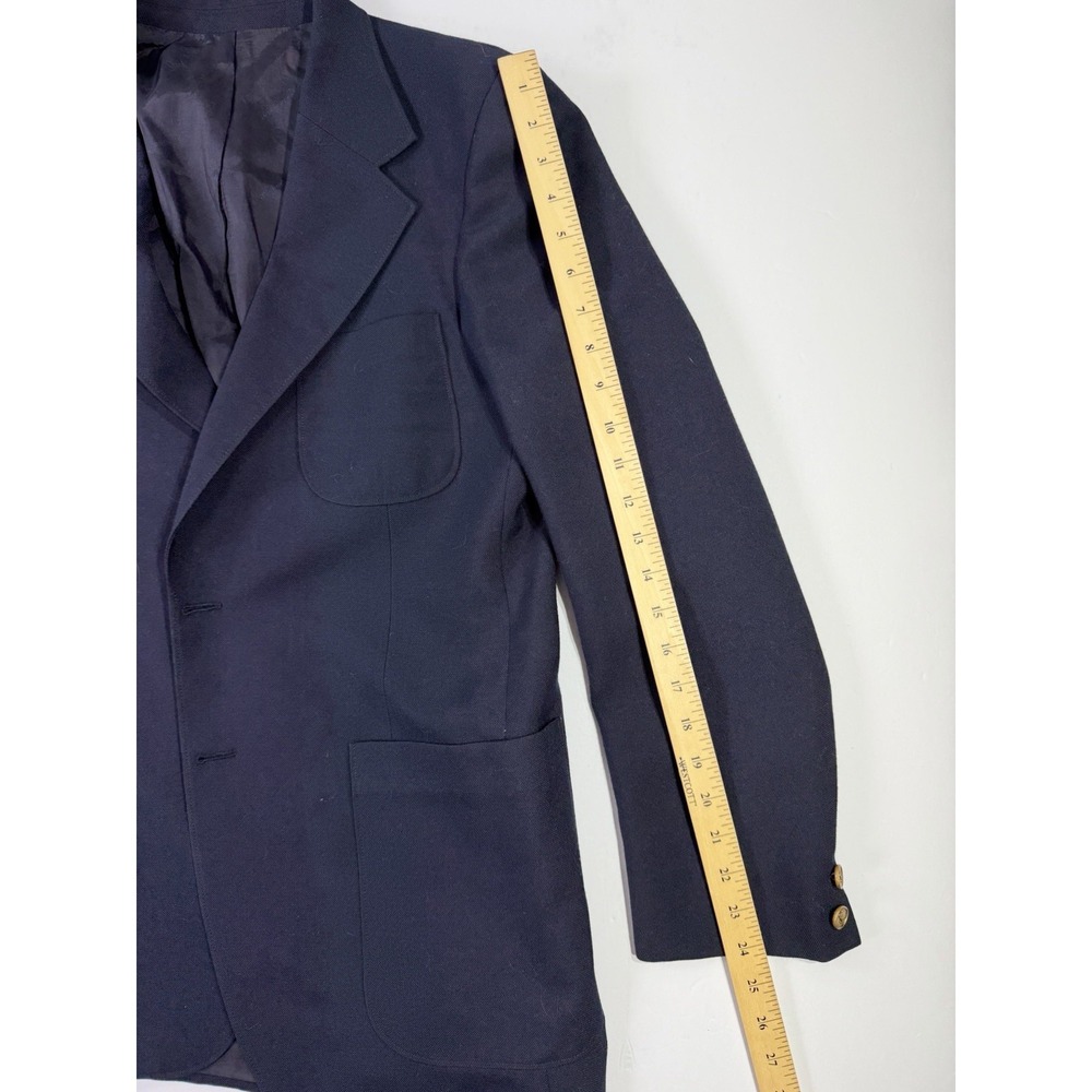 Yves Saint Laurent Navy Blazer Jacket Made in France Men's Vintage Tailored - Picture 6 of 6